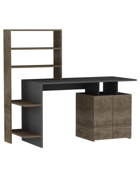 Bureau Melis  marron/anthracite - 128.8x60x146.3 cm
