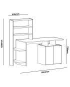 Bureau Melis  marron/anthracite - 128.8x60x146.3 cm