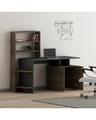 Bureau Melis  marron/anthracite - 128.8x60x146.3 cm