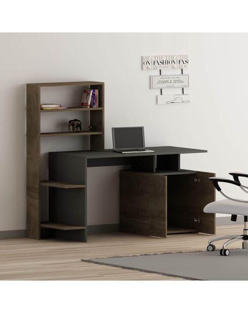 Bureau Melis  marron/anthracite - 128.8x60x146.3 cm