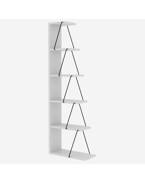 Bibliothèque Tlos blanc/noir - 50x150x22 cm