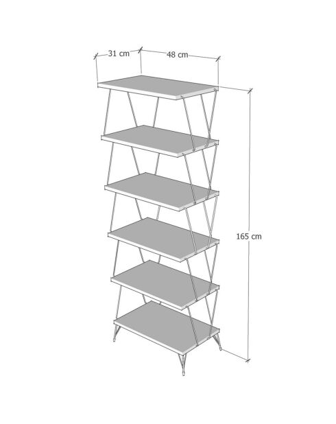 Bibliothèque Balaban anthracite - 48x31x165 cm