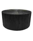 Table basse en bois et feuilles de cocotier marron - 75x35 cm