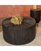 Table basse en bois et feuilles de cocotier marron - 75x35 cm