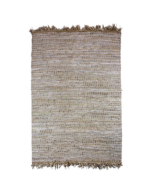 Tapis en cuir jute et coton Altay multicolore - 230x160 cm