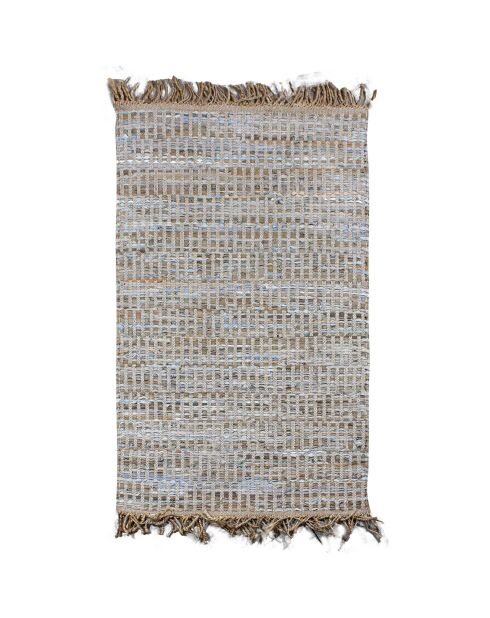 Tapis en cuir jute et coton Altay multicolore - 90x15 cm