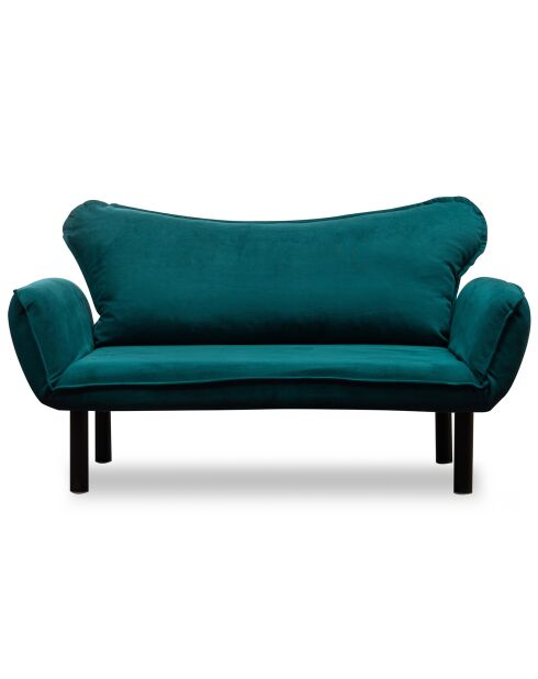Canapé 2 places convertible Chatto bleu pétrole - 140x70x65 cm