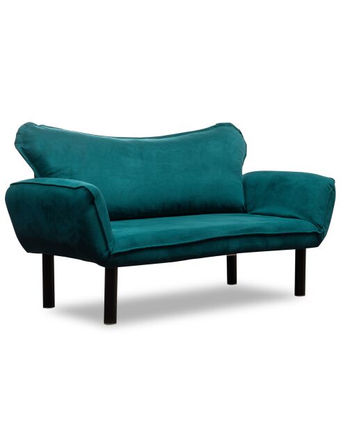 Canapé 2 places convertible Chatto bleu pétrole - 140x70x65 cm