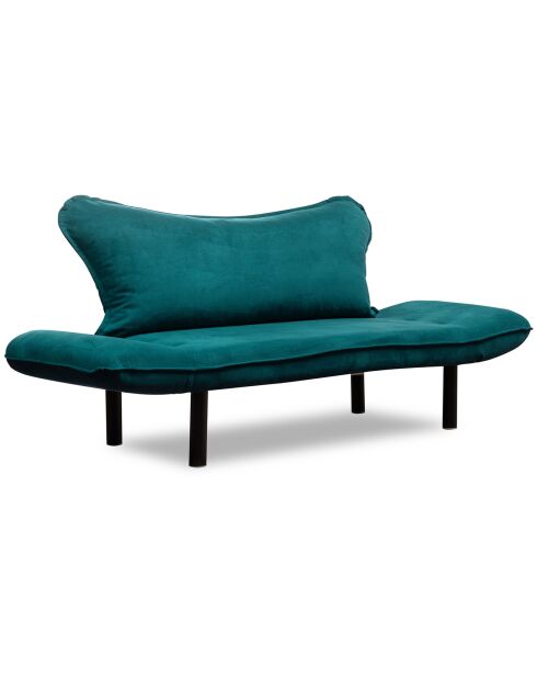 Canapé 2 places convertible Chatto bleu pétrole - 140x70x65 cm
