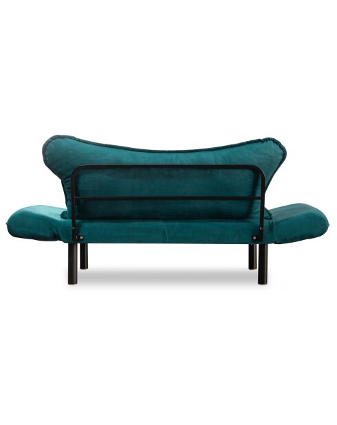 Canapé 2 places convertible Chatto bleu pétrole - 140x70x65 cm