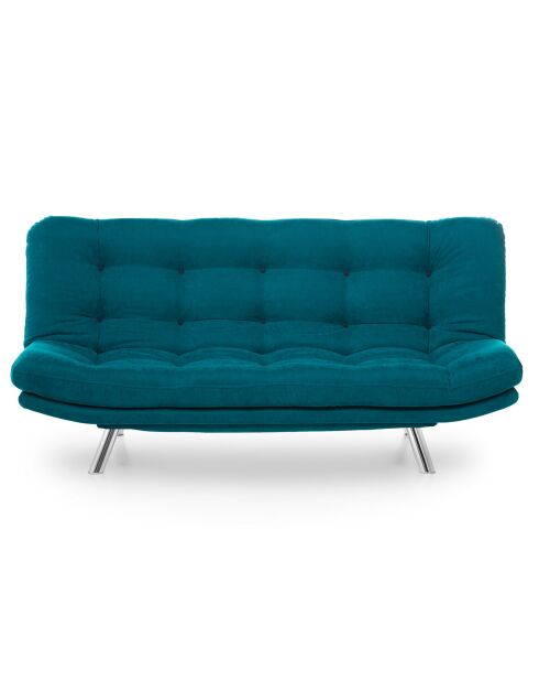 Canapé 3 places convertible Misa vert pétrole - 198x100x104 cm