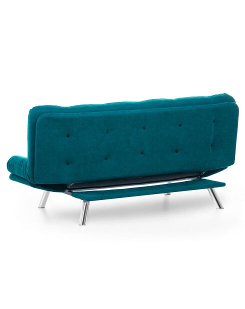 Canapé 3 places convertible Misa vert pétrole - 198x100x104 cm