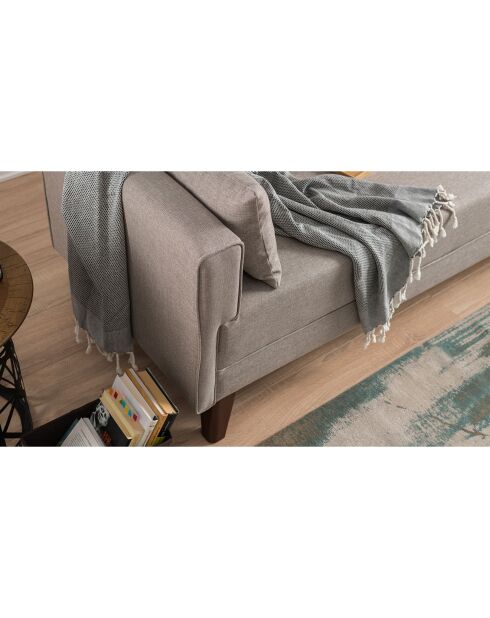 Canapé 3 places convertible Bella crème - 208x85x81 cm