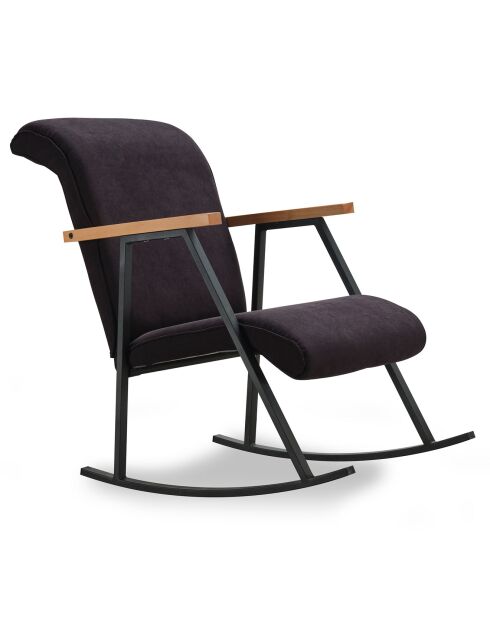 Chaise à bascule Yoka noire - 100x55x65 cm