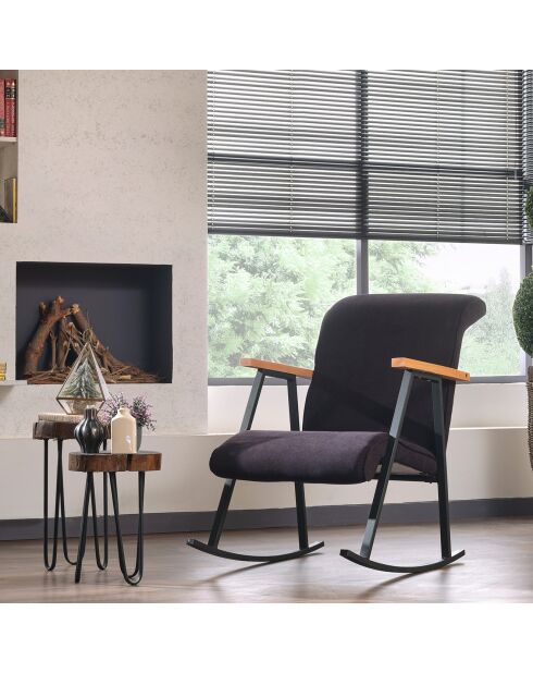 Chaise à bascule Yoka noire - 100x55x65 cm