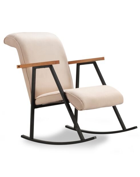 Chaise à bascule Yoka crème - 100x55x65 cm
