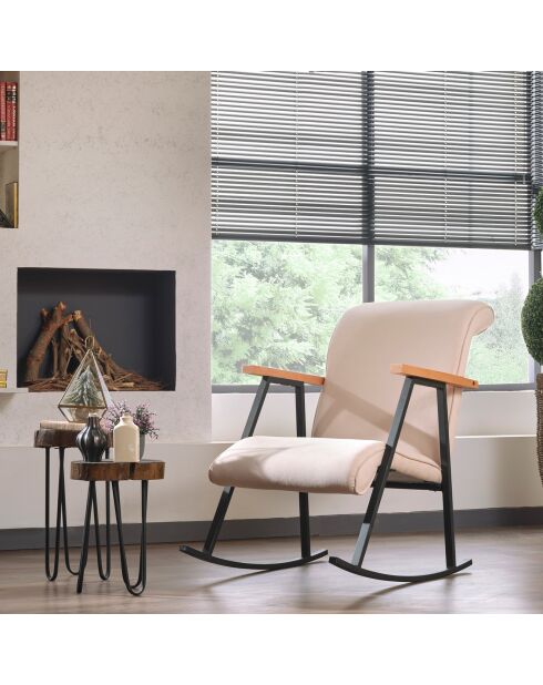 Chaise à bascule Yoka crème - 100x55x65 cm