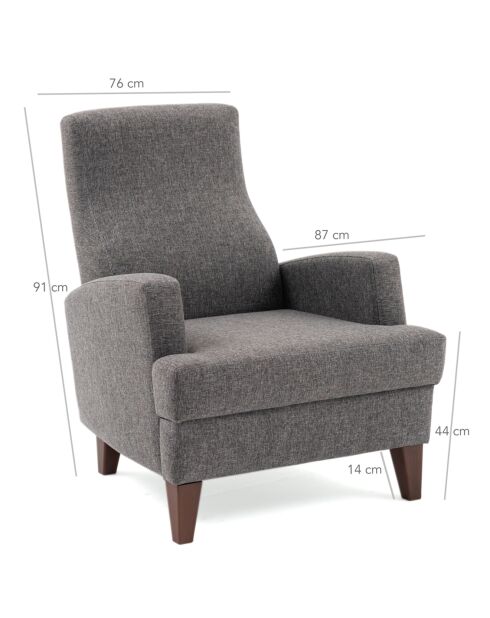 Fauteuil Kana gris foncé - 76x91x87 cm