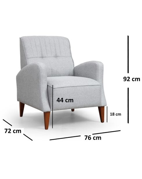 Fauteuil Montana gris - 76x92x72 cm