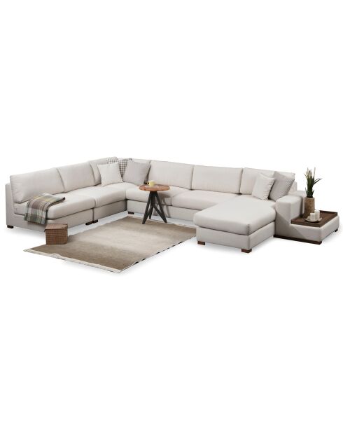 Canapé d'angle panoramique Loop 9 beige - 272x428x85 cm