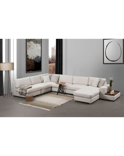 Canapé d'angle panoramique Loop 9 beige - 272x428x85 cm