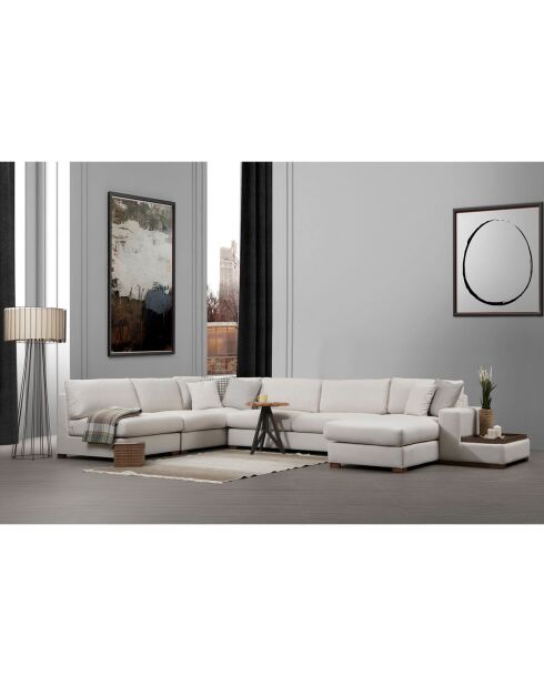 Canapé d'angle panoramique Loop 9 beige - 272x428x85 cm