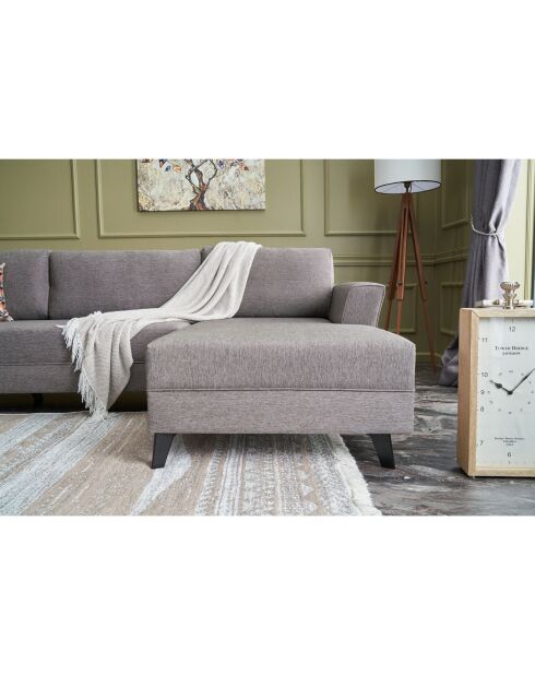 Canapé panoramique convertible Eris en Lin mélangé marron - 300x78x80 cm