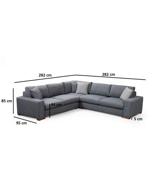 Canapé d'angle Loop 7 anthracite - 282x282x85 cm