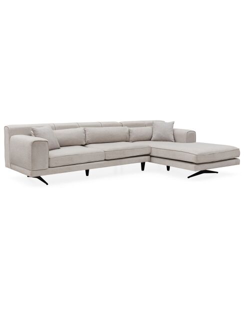 Canapé fixe d'angle droit Jivago  beige - 198x308x78 cm