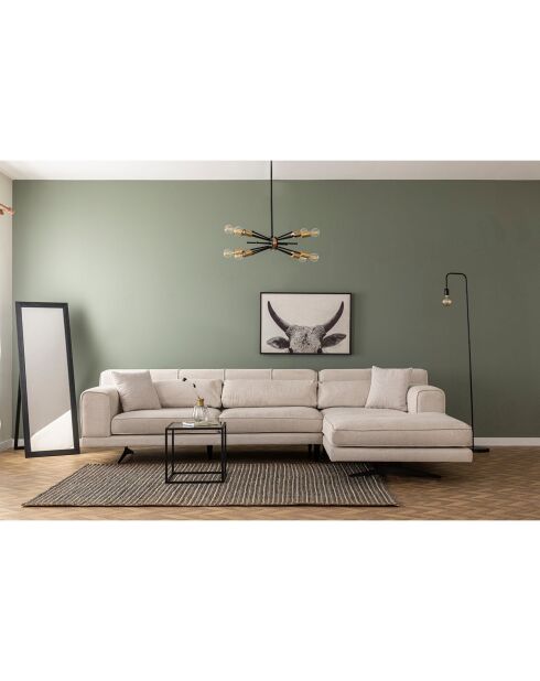 Canapé fixe d'angle droit Jivago  beige - 198x308x78 cm