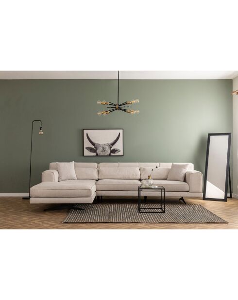 Canapé fixe d'angle gauche Jivago  beige - 198x308x78 cm