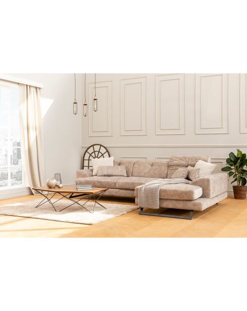 Canapé fixe d'angle droit Frido  beige - 308x190x92 cm