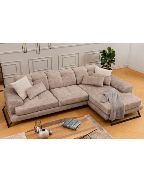 Canapé fixe d'angle droit Frido  beige - 308x190x92 cm