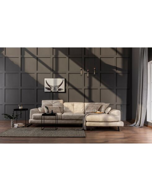 Canapé fixe d'angle droit Frido  beige - 308x190x100/92 cm