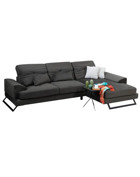 Canapé fixe d'angle droit Frido  anthracite - 308x190x92 cm