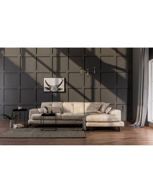 Canapé fixe d'angle droit Frido  beige - 308x190x100/92 cm
