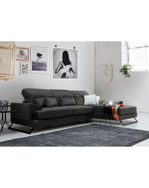 Canapé fixe d'angle droit Frido  anthracite - 308x190x92 cm
