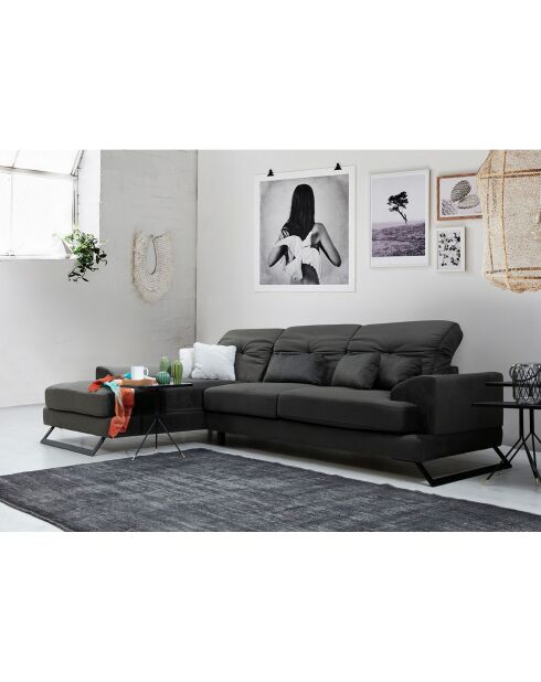 Canapé fixe d'angle gauche Frido  anthracite - 308x190x92 cm