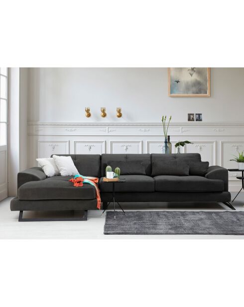 Canapé fixe d'angle gauche Frido  anthracite - 308x190x92 cm