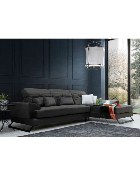 Canapé fixe d'angle droit Frido  anthracite - 308x190x92 cm