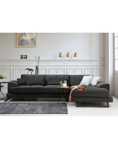 Canapé fixe d'angle droit Frido  anthracite - 308x190x92 cm