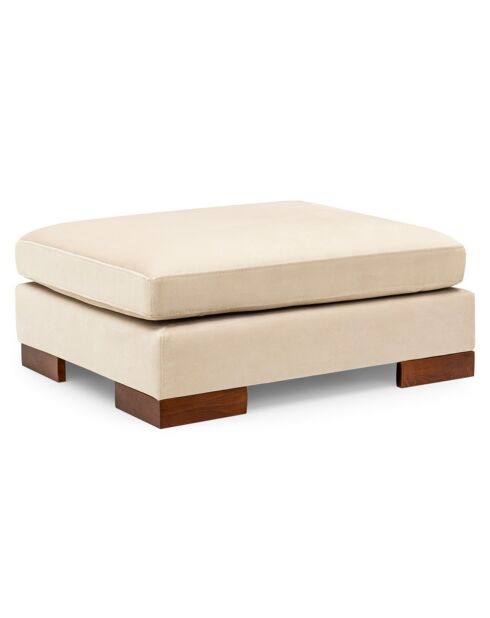 Canapé fixe d'angle droit avec pouf beige - 313x193x63 cm