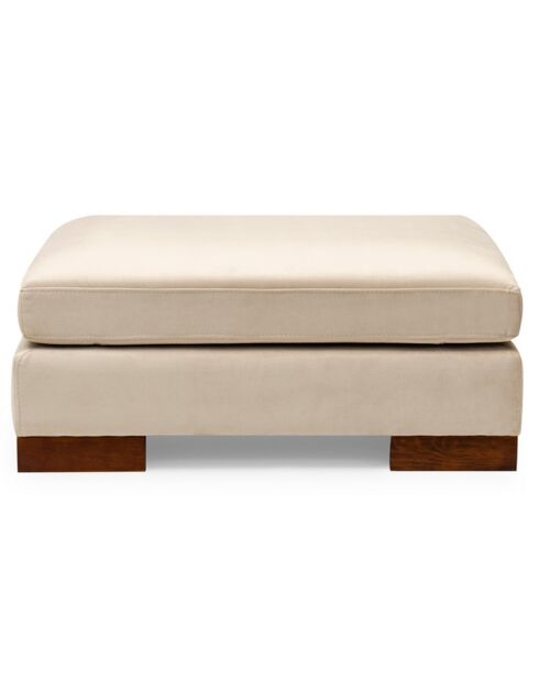 Canapé fixe d'angle droit avec pouf beige - 313x193x63 cm