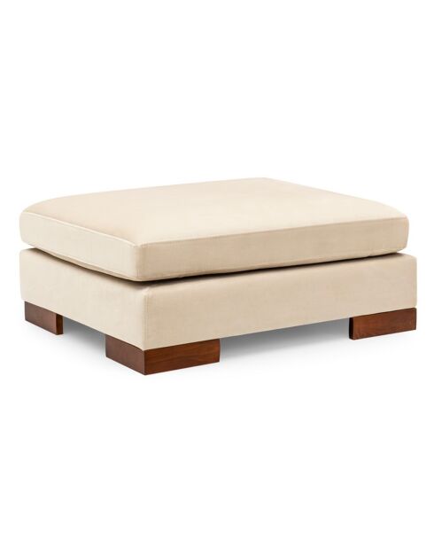 Canapé fixe d'angle gauche avec pouf beige - 313x193x63 cm