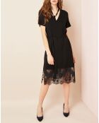 Robe base en dentelle noire