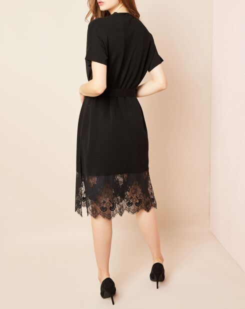 Robe base en dentelle noire