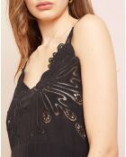 Robe brodée noire