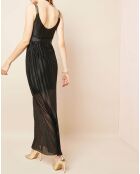 Robe longue plissée noire