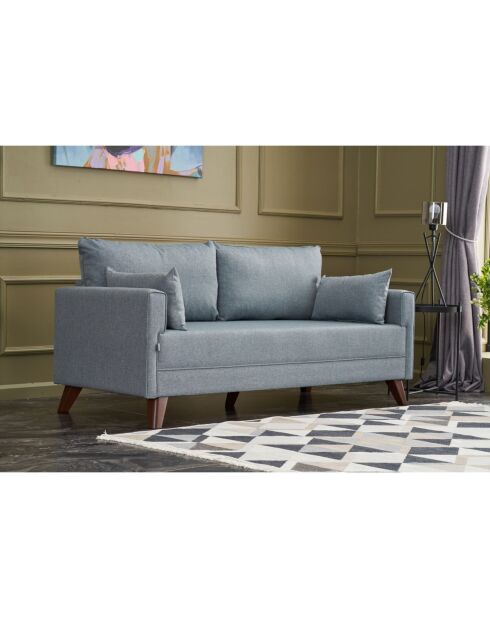 Canapé 2 places Bella Soft bleu - 177x81x85 cm