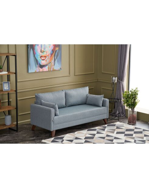 Canapé 2 places Bella Soft bleu - 177x81x85 cm